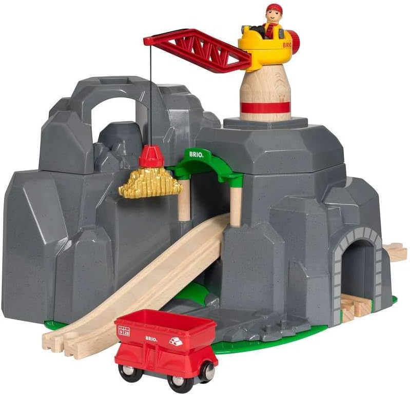 BRIO World 33889 Grosse Goldmine mit Sound-Tunnel – Zubehör Holzeisenbahn – Kleinkinderspielzeug emp