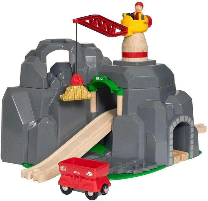 BRIO World 33889 Grosse Goldmine mit Sound-Tunnel – Zubehör Holzeisenbahn – Kleinkinderspielzeug emp