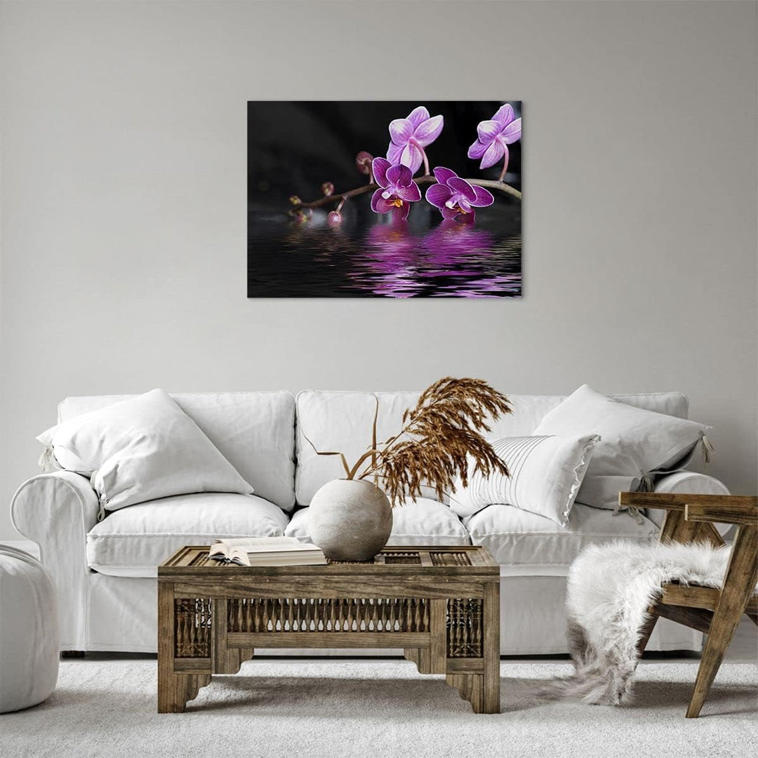 Bilder auf Leinwand Asien exotisch orchidee blume Leinwandbild 70x50cm Wandbilder Dekoration Wohnzim