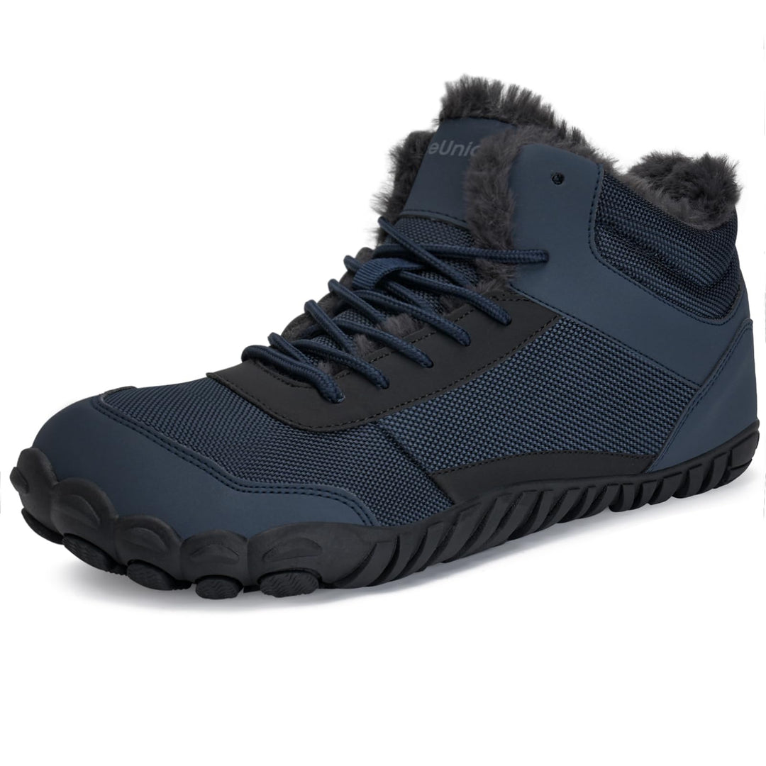IceUnicorn Barfussschuhe Winter Warm Gefüttert Winterstiefel Winterschuhe Damen Herren 45 EU Dunkel