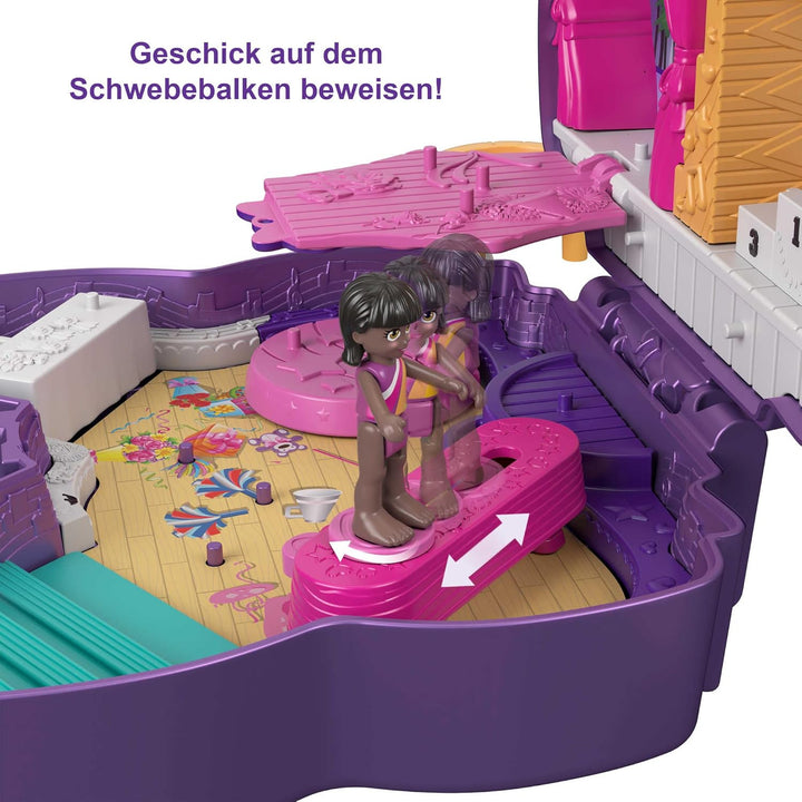 Polly Pocket HCG17 - Glitzerbühne, Tanzthema mit Micro Polly & Freundespuppen, 5 Überraschungen & 12