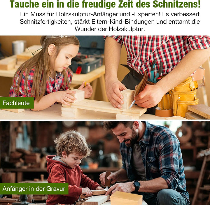 2 Stück lindenholz zum schnitzen - Unbehandelte weiche Schnitzblöcke zum Basteln & Drechseln - Linde