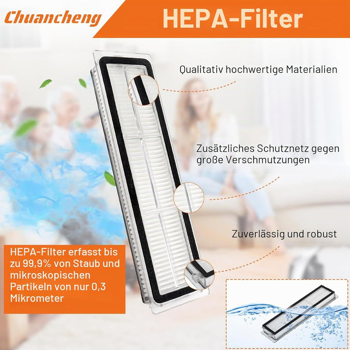 Chuancheng Zubehör-Set für Dreame D9, D9 Max, L10 Pro Staubsauger-Teile, inklusive 1 Hauptbürste, 6