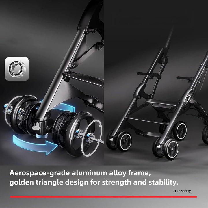 gb Pockit+ All-Terrain, Ultrakompakter, leichter Reisebuggy für Babys und Kleinkinder, Handgepäck-ta