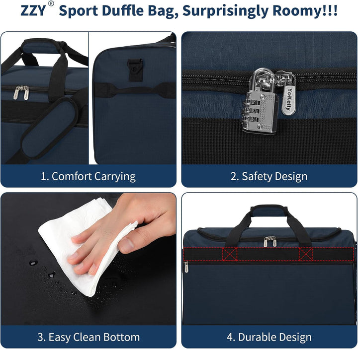 Sporttasche Reisetasche Fitness Tasche mit Schultergurt Wochenendtasche für Damen und Herren (Marine