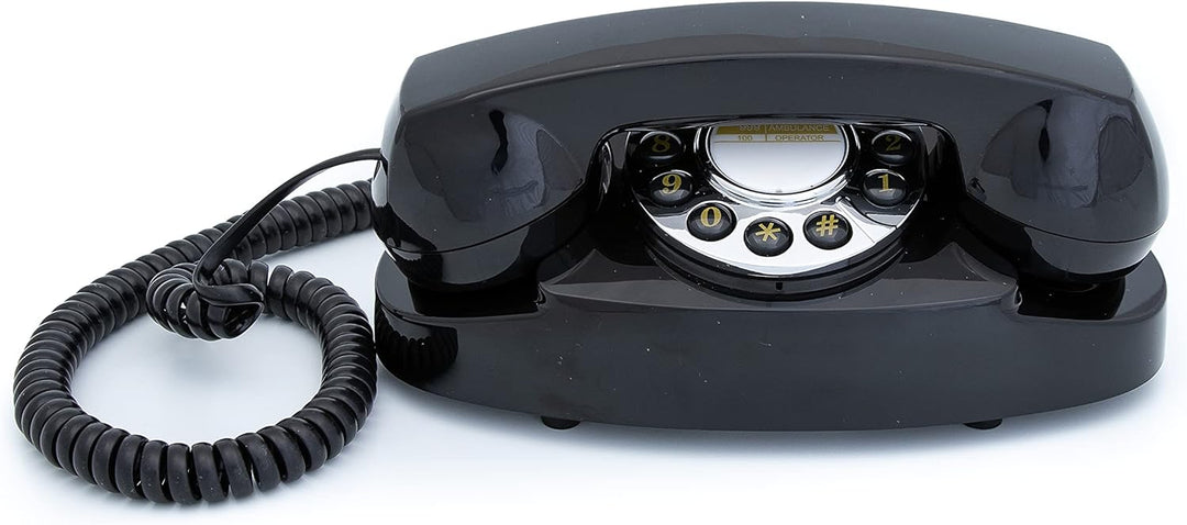 GPO Audrey Telefon mit Tasten, 1950er-Jahre-Design schwarz, schwarz
