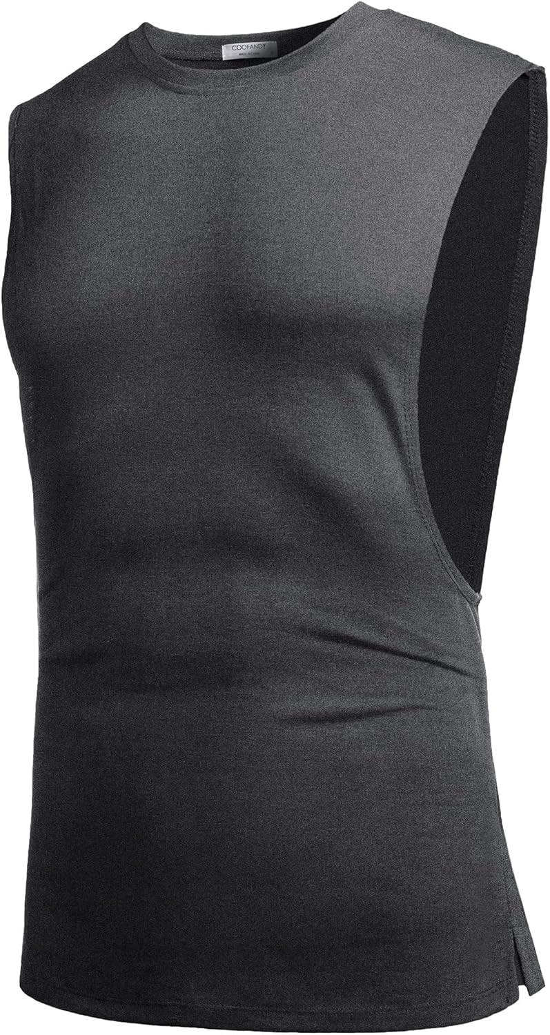 COOFANDY Tank Top Herren Gym Bodybuilding Shirts Ärmellose Muskelshirts Männer M Dunkelgrau(1 Stück)