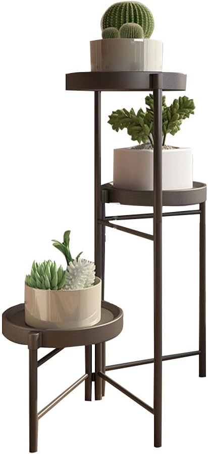 3 Etagen Pflanzenständer Metall Blumenständer Pflanzenregal Blumenregal Indoor Outdoor, Faltbar Blum
