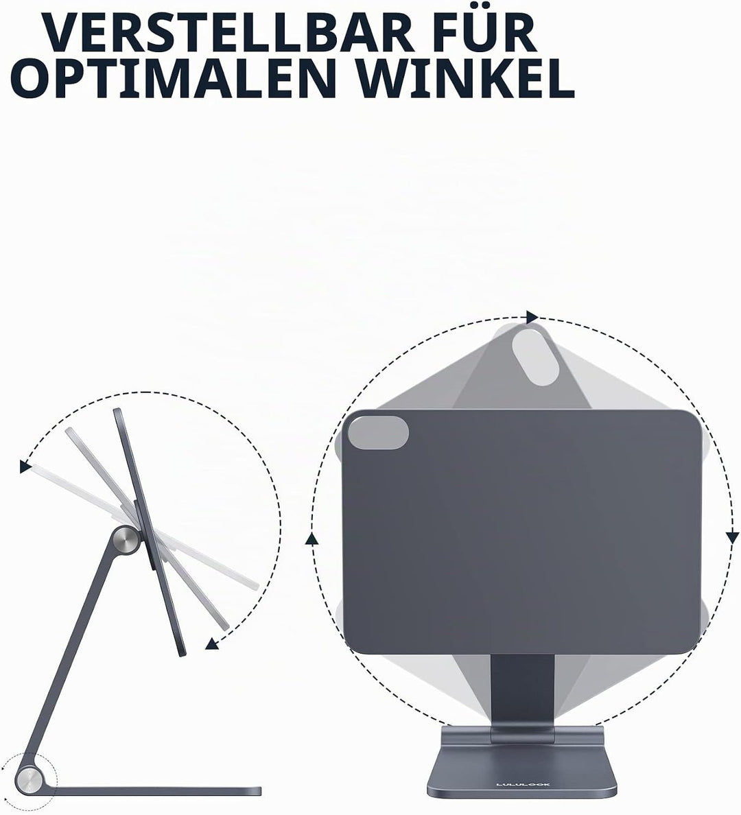 LULULOOK Magnetisch iPad Mini 6 Ständer, Faltbarer Verstellbarer Tragbarer iPad Mini Halterung, 360°