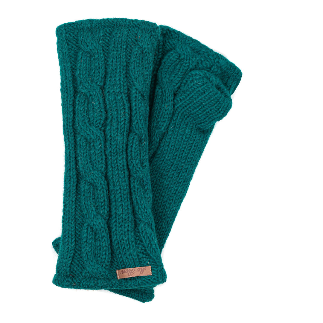 McRon Damen Gestrickte Pulswärmer Modell Emily Petrol, Petrol