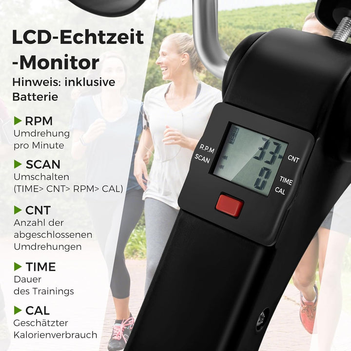 COSTWAY Pedaltrainer unter dem Schreibtisch, Arm und Beintrainer klappbar mit verstellbarem Widersta