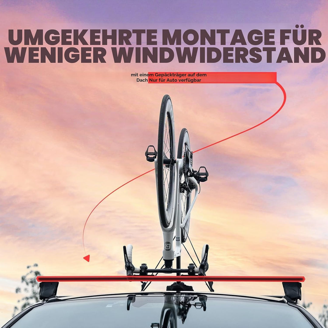 ROCKBROS Fahrradträger Umgekehrte Dachträger für das Auto, mit Gabelhalterung Einfache Installation,