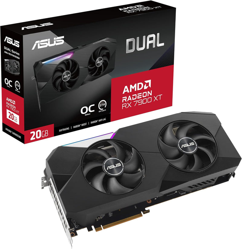 ASUS Dual Radeon RX 7900 XTX OC Edition 24GB GDDR6 Gaming Grafikkarte (AMD Radeon RX7900 XTX, PCIe 4