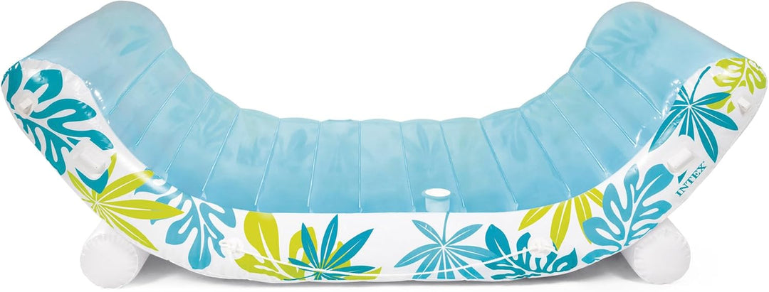 Intex 56294EU - Aufblasbare Lounge-Luftmatratze Tropical mit abnehmbarem Sonnenschutz, PVC, Blau, 22