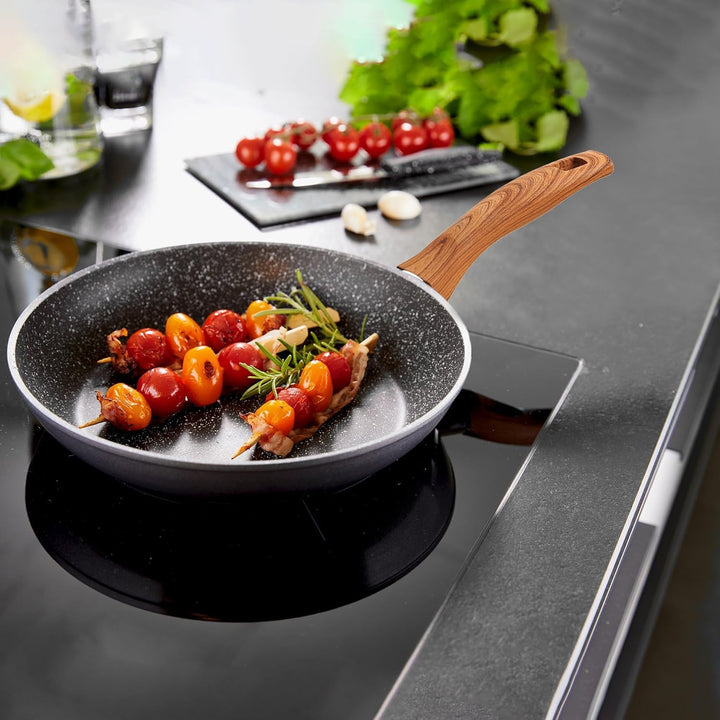 STONELINE Back to Nature Bratpfanne 28 cm, Made in Germany, antihaft beschichtete Pfanne mit echten