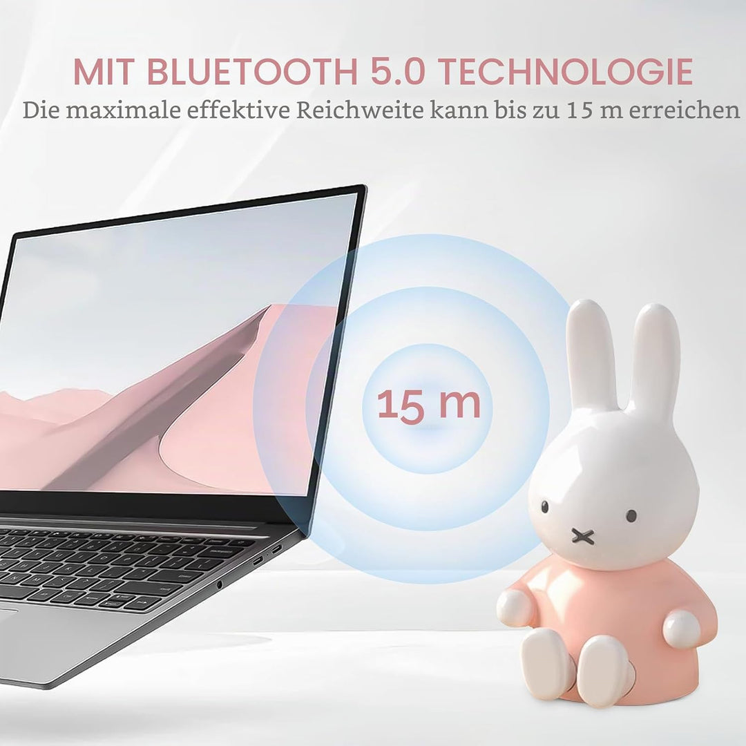 MiPow x Miffy 2026 New Model Bluetooth Speaker, Portable Wireless HD Stereo, Bluetooth 5.0, 220g Lig