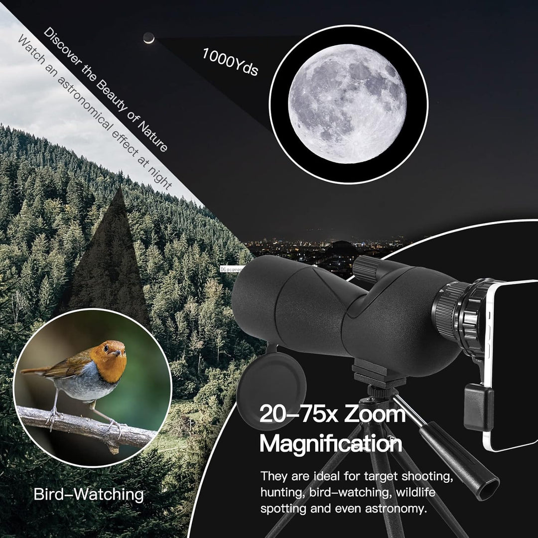 Spektiv, Dual-Fokus, leistungsstarkes Monokular für Erwachsene, 60 mm Objektiv, grosse Sicht, wasser