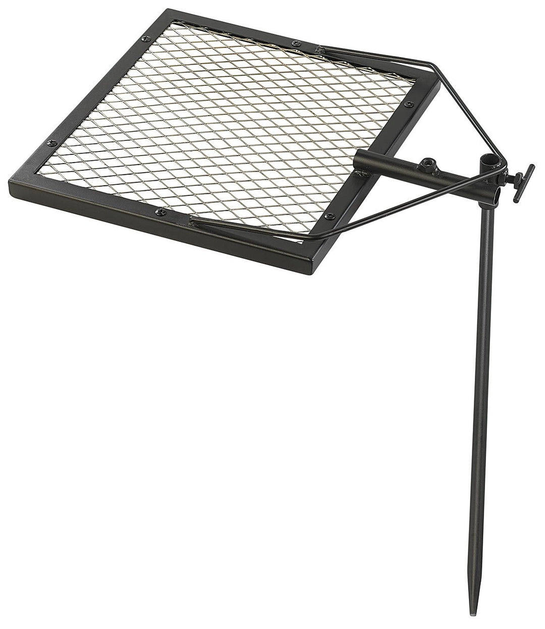 Rosenstein & Söhne Camping Grillrost: Mobiler Lagerfeuer-Grillrost mit Erdspiess, 36 x 36 cm (Grillg