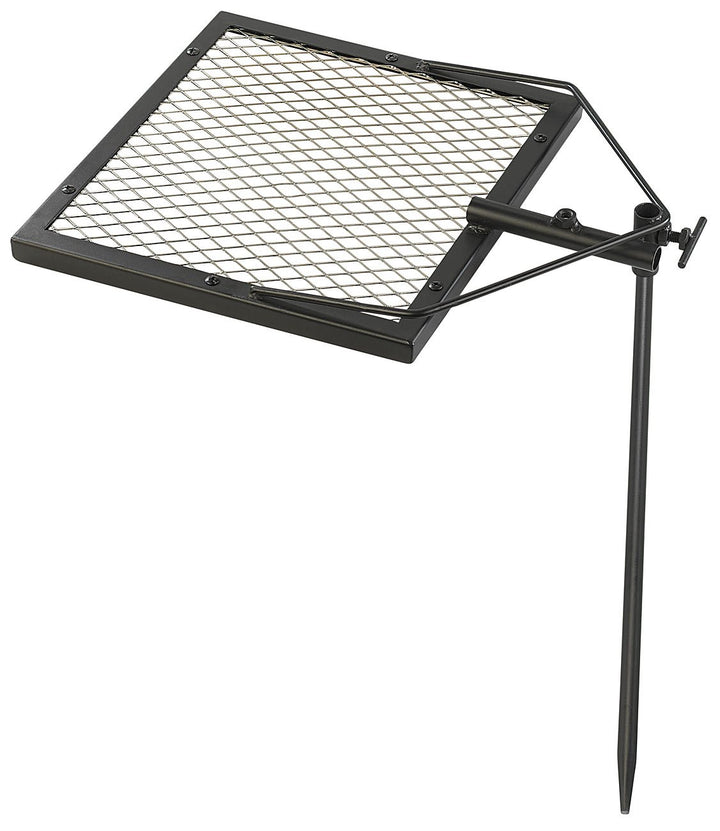 Rosenstein & Söhne Camping Grillrost: Mobiler Lagerfeuer-Grillrost mit Erdspiess, 36 x 36 cm (Grillg