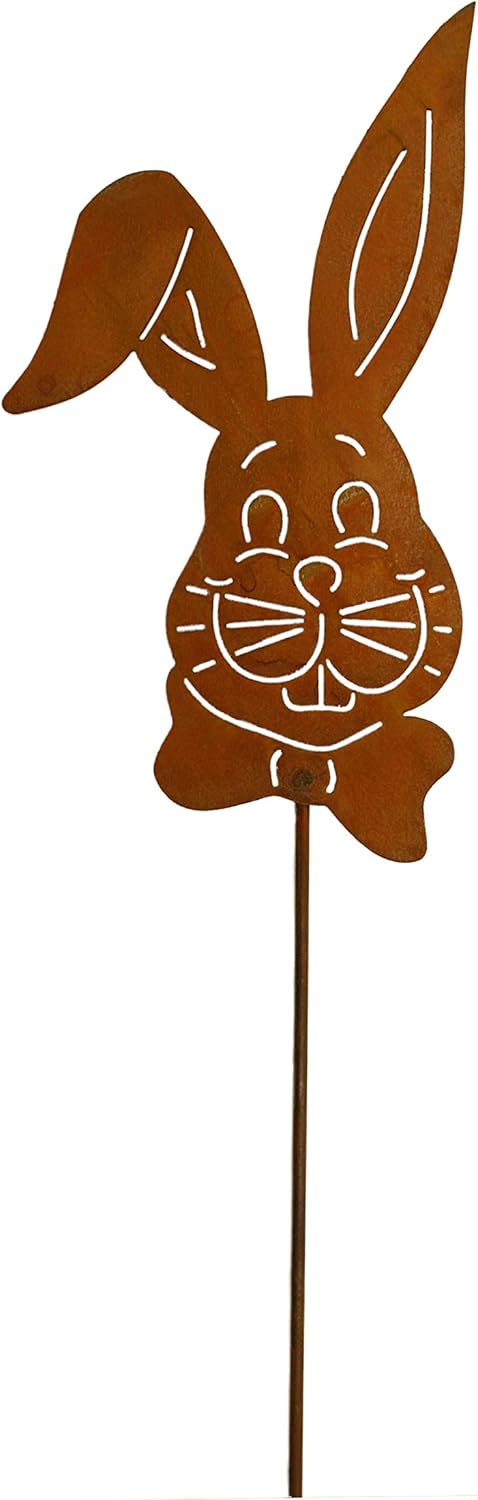 Rostikal Osterdekoration Hase Gartenstecker 65 cm Edelrost Gartendeko Rost Deko Frühling Osterhase a