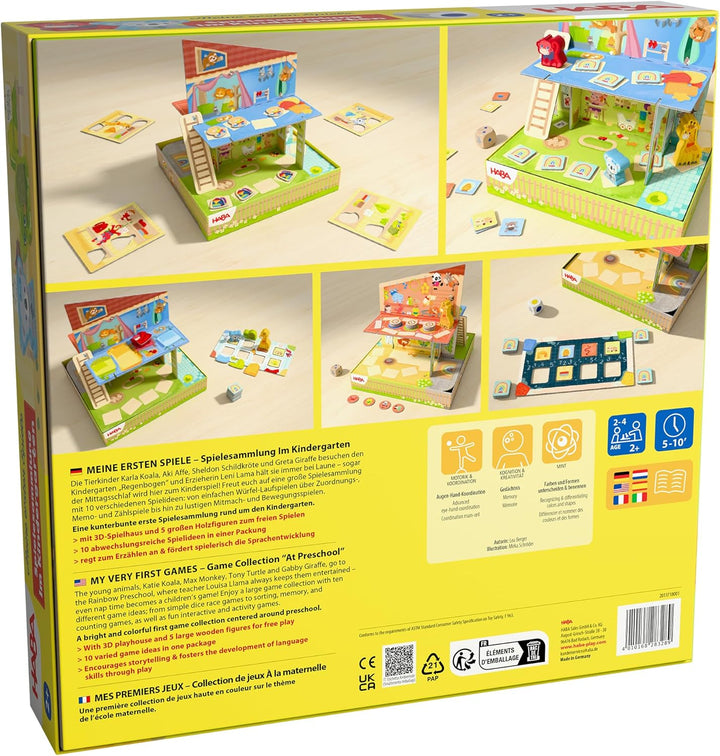 HABA Im Kindergarten Spielesammlung - 10 Abwechslungsreiche Spielideen - Grosses 3D-Spielhaus mit 5