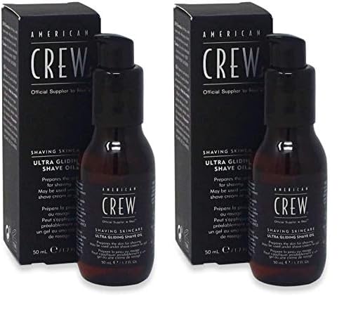 AMERICAN CREW – Ultra Gliding Shave Oil, 50 ml, Öl als Rasurvorbereitung, Rasieröl für einen weichen