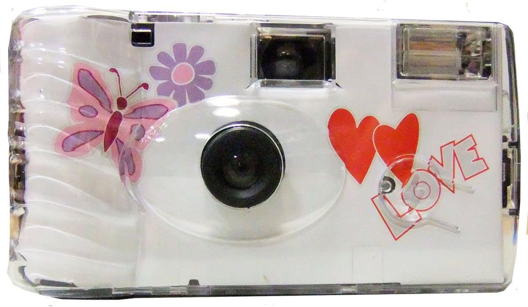 TopShot Love Hearts red Einwegkamera / Hochzeitskamera (27 Fotos, Blitz, 12-er Pack)