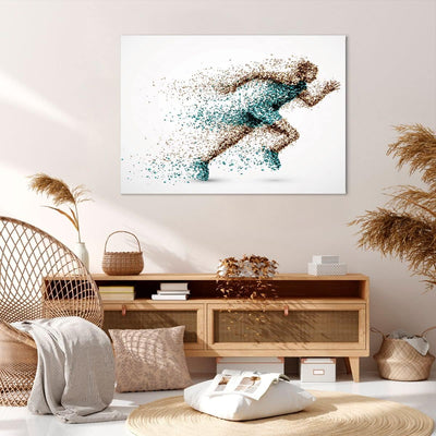 Bilder auf Leinwand 100x70cm Leinwandbild Athlet sprinter sport läufer Gross Wanddeko Bild Schlafzim