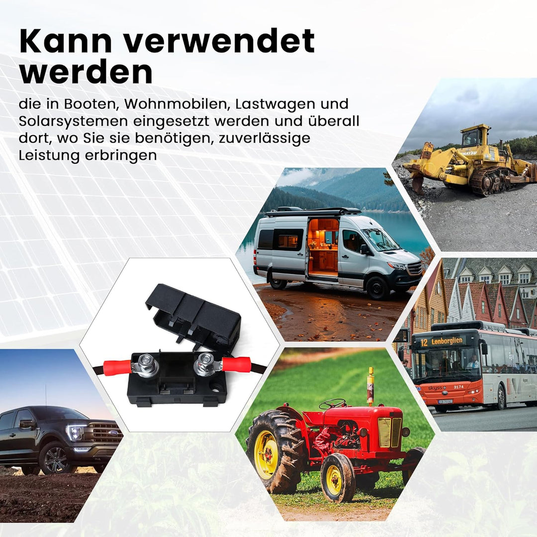 1,5m 10mm² Batteriekabel mit MIDI-Sicherungshalter Schraubklemmenanschluss auf M8 1.5m 10mm², 1.5m 1