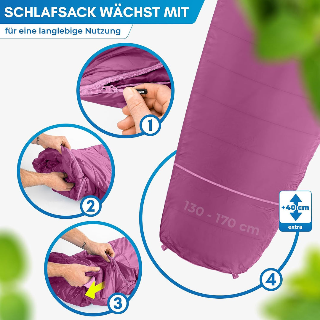 NORDMUT® Schlafsack Kinder mitwachsend für zuverlässigen Kälteschutz – Kinderschlafsack aus schadsto