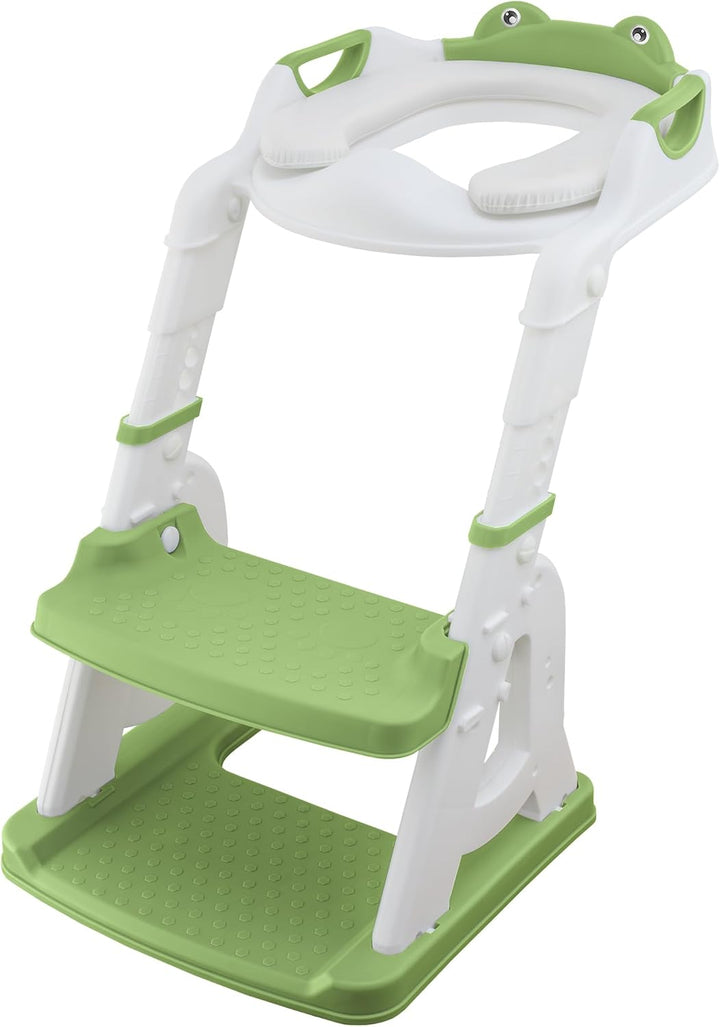 ALMAR Baby WC-Leiter Frosch, grün und weiss, Kinder-Toilettensitz, mit Trittleiter, rutschfest, vers
