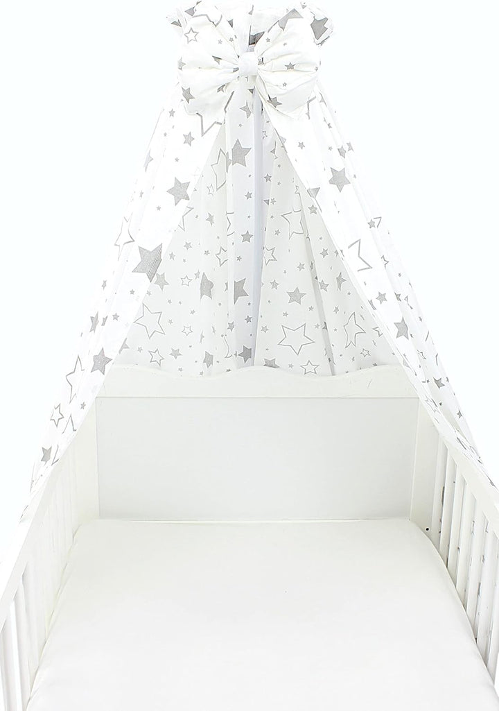 TupTam Babybett Himmel mit Schleifchen, Farbe: Graue Galaxie, Grösse: ca. 160x240 cm ca. 160x240 cm