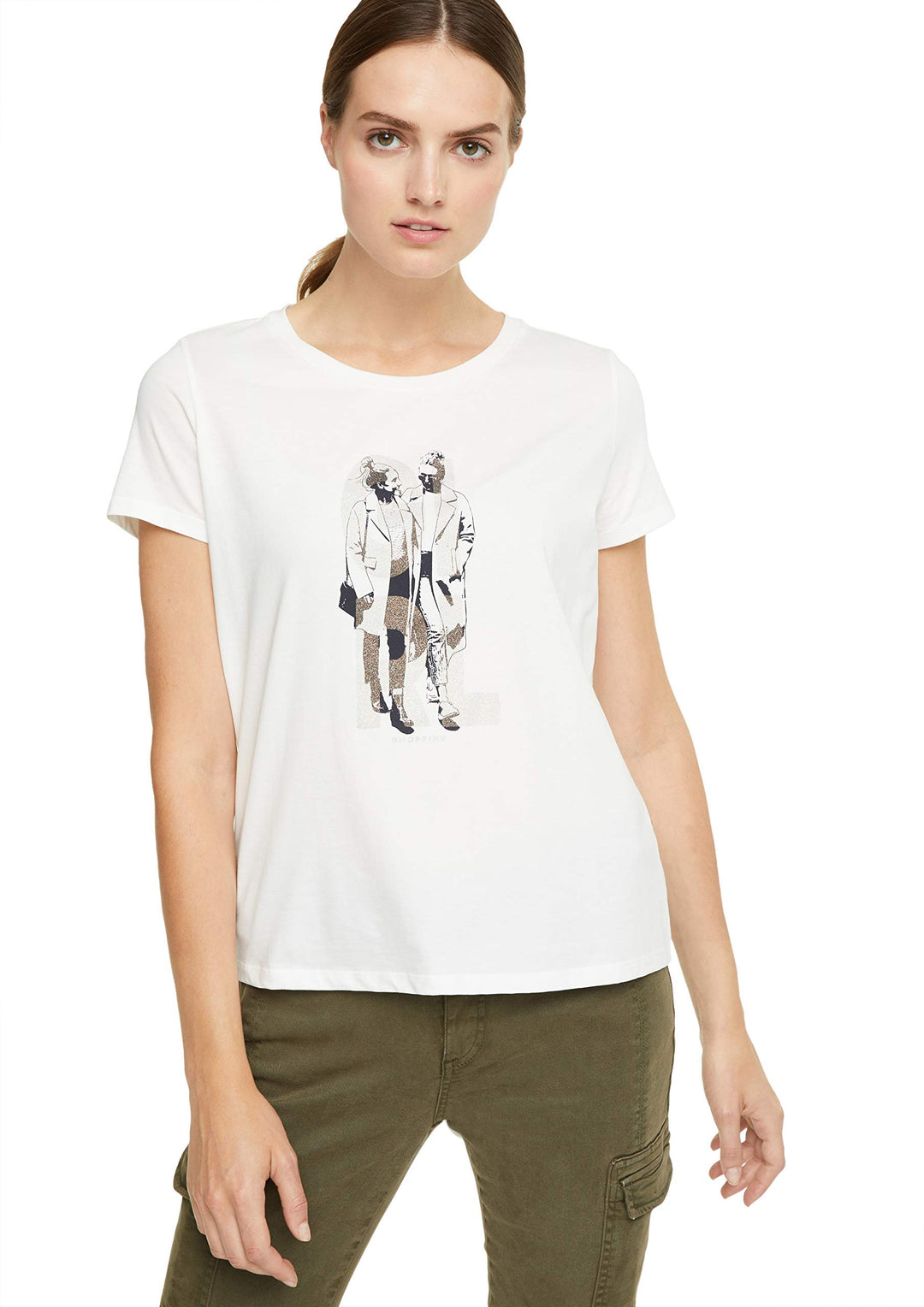 comma casual identity Damen Shirt mit Graphic-Print white placed print 42