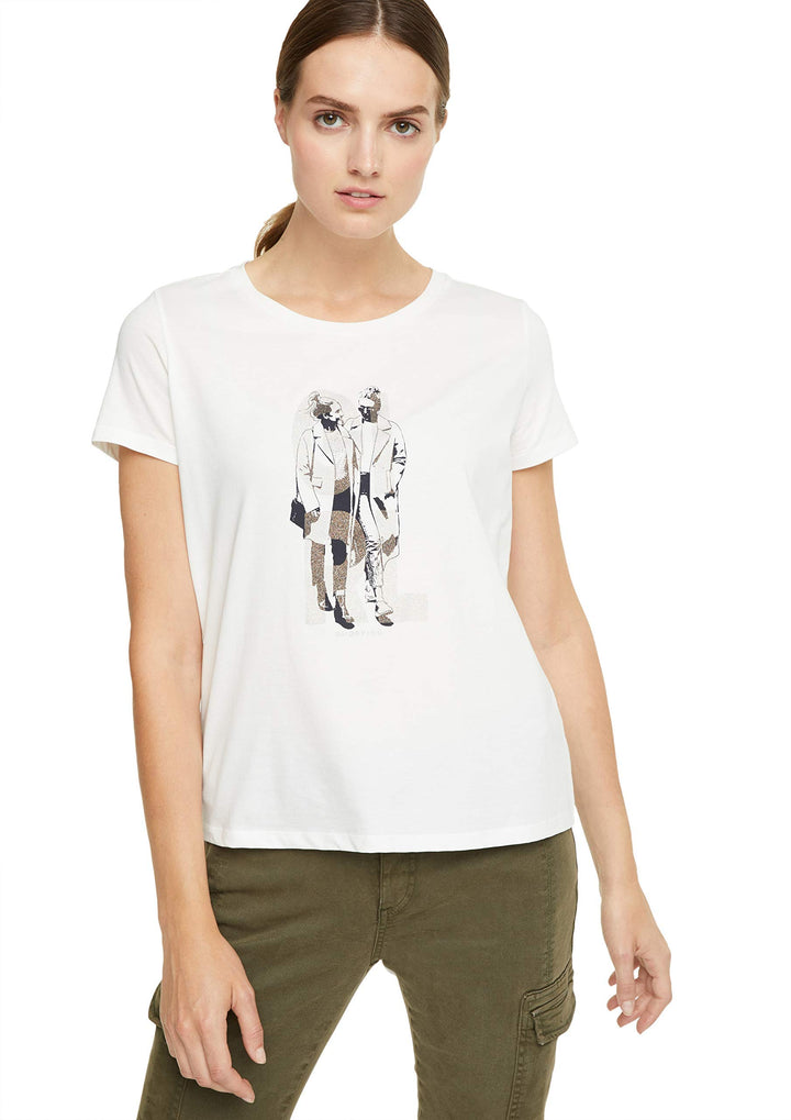 comma casual identity Damen Shirt mit Graphic-Print white placed print 42