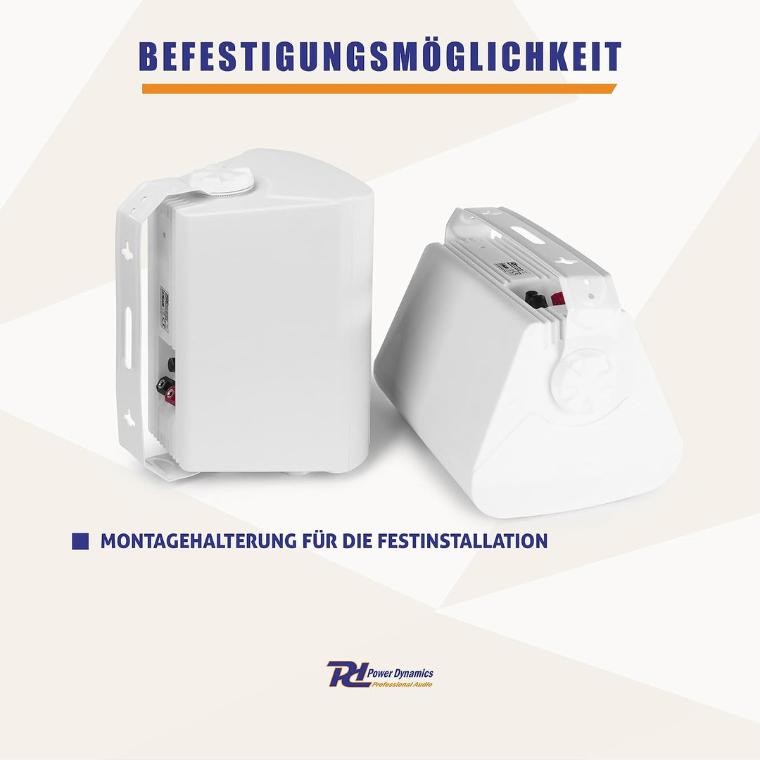 Power Dynamics BC50V Lautsprecher Set 120 Watt, 100 Volt, 8 Ohm Innen- und Aussenlautsprecher, Lauts