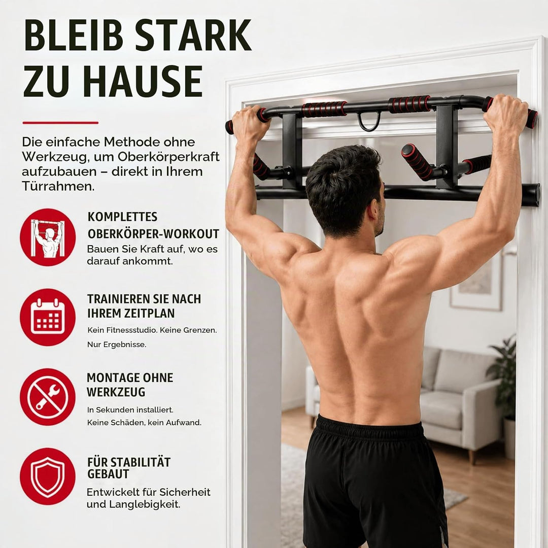 Klimmzugstange Türrahmen Ohne Schrauben, Pull Up Bar Door Frame mit Mehreren Griffpositionen für Vie