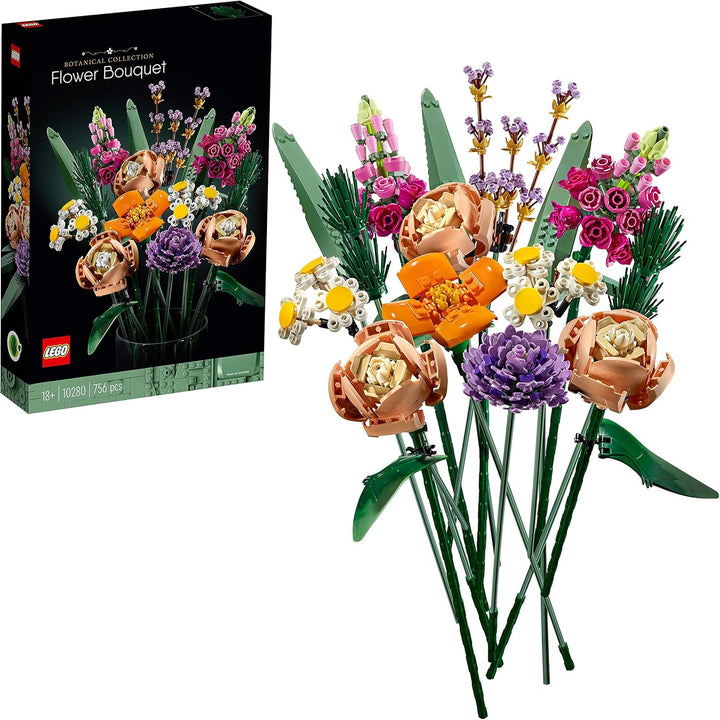 LEGO 10280 Icons Blumenstrauss & 10281 Icons Bonsai Baum, Kunstpflanzen-Set zum Basteln für Erwachse