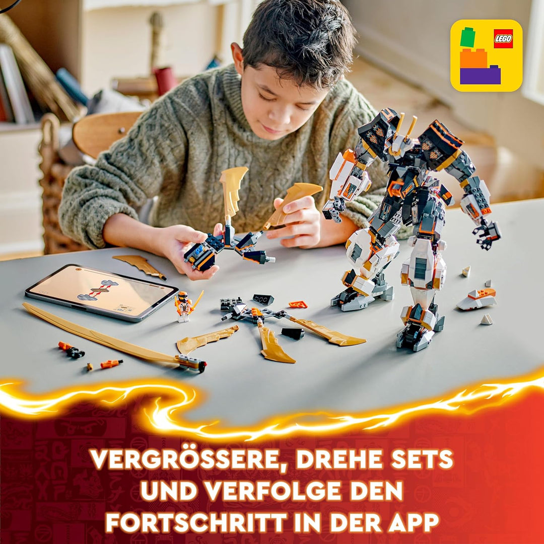 Lego NINJAGO Coles Titandrachen-Mech, Abenteuer Spielzeug für Kinder, Ninja Spielset mit 1 Minifigur