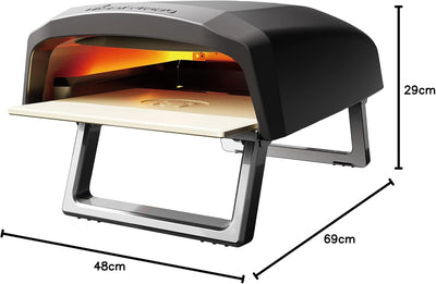 MasterPRO Napoli | Pizzaofen | Tragbarer Gasofen mit Schnellbackfunktion bis zu 500ºC | Pizzen in 60