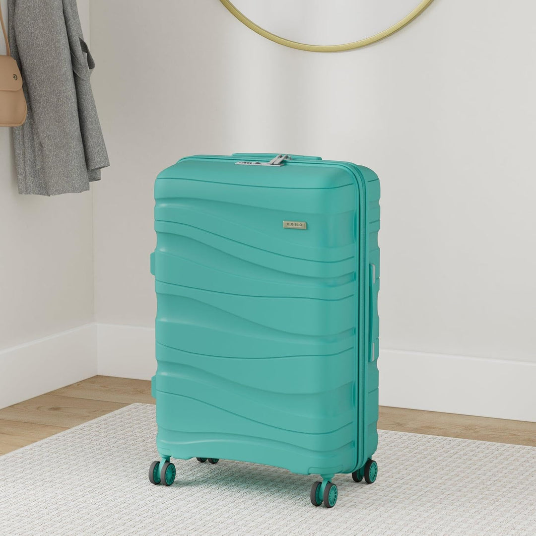 KONO Hartschalenkoffer Gross Leicht Koffer Trolley Reisekoffer mit 4 Rollen und TSA Schloss, 76x50x3