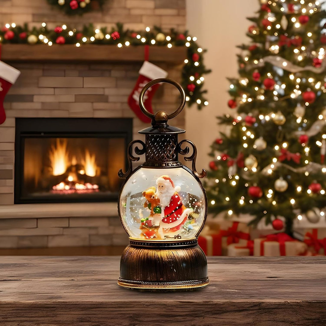 Leuchtende Weihnachtskugel | 6-Stunden Timer mit Musik | Weihnachtliche Leuchtende Schneekugel Dekor