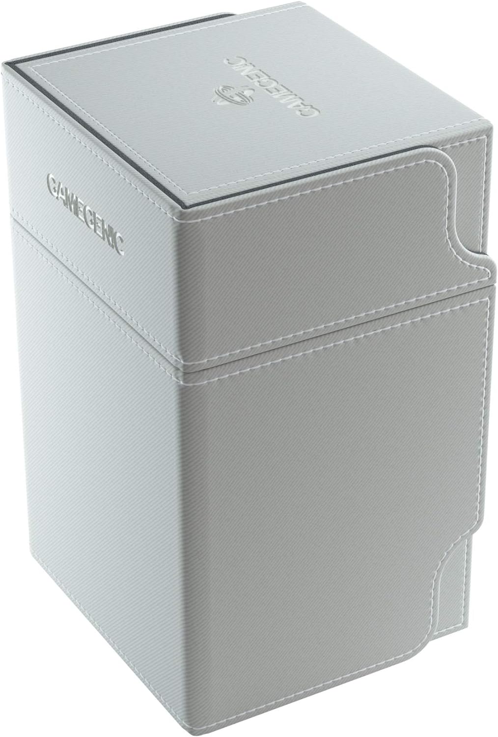 Gamegenic Watchtower 100-Card Convertible Deck Box, White Weiss, Weiss