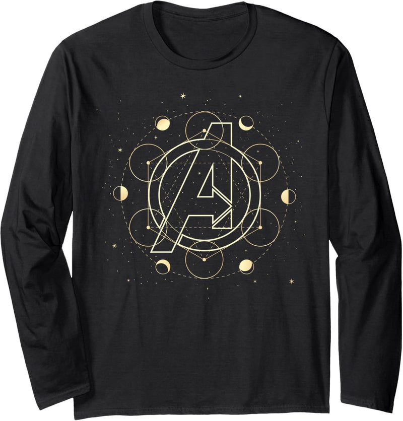 Marvel Avengers Moon Phase Chest Logo Langarmshirt