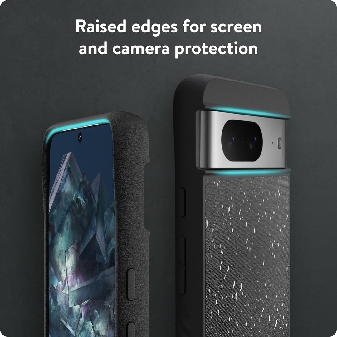 Mous Hülle für Google Pixel 8 MagSafe Kompatibel Case - Limitless 5.0 - Gesprenkelter schwarzer Stof
