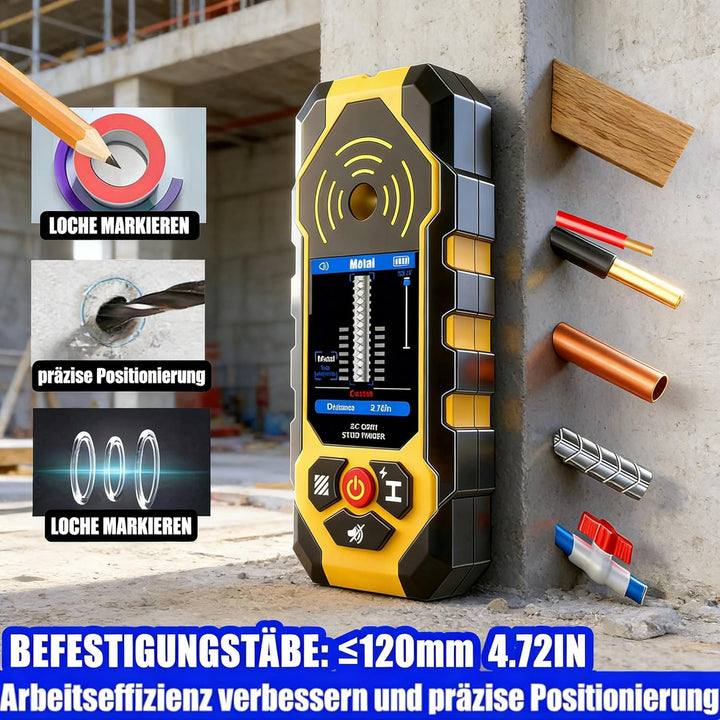Ortungsgerät Leitungssucher 4 in1 Professioneller Multifunktionaler Wand Scanner Detektor für Holz,