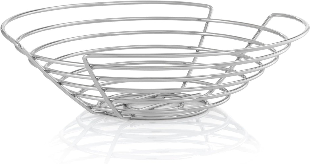 blomus -WIRES- Stilvoller Korb aus Stahlgeflecht, Durchmesser 30 cm, vielseitiges Wohnaccessoire für