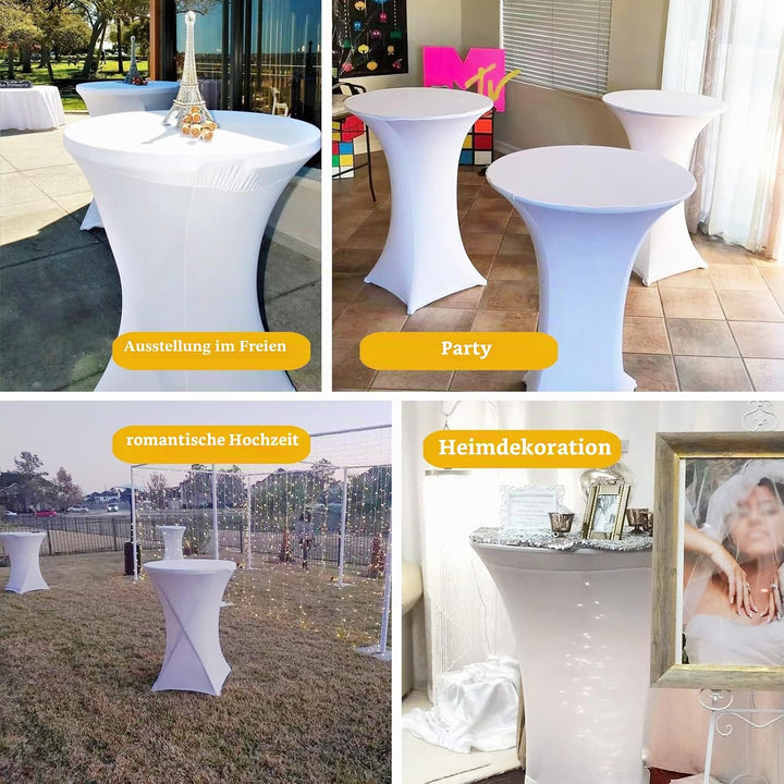 Pesonlook 6er-Set Stretch Stehtisch Husse für Bistrotisch Ø 80-85 cm Elegante,Verstärkung im Fussber