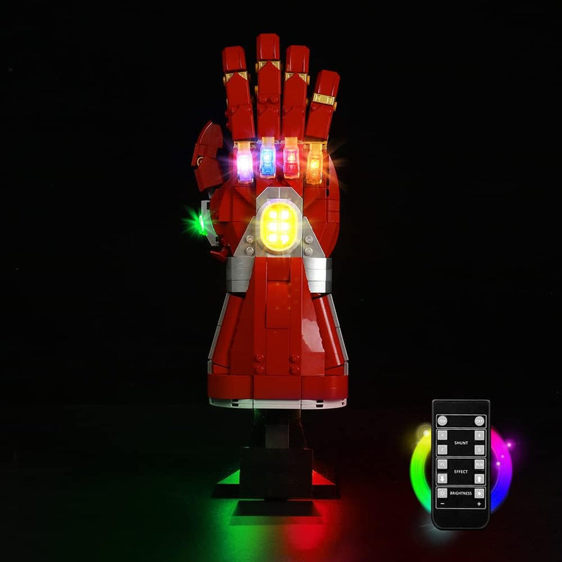 Led Licht Set für Lego Nano Gauntlet, Fernbedienung Version Led Beleuchtungs Set für Lego 76223 Marv