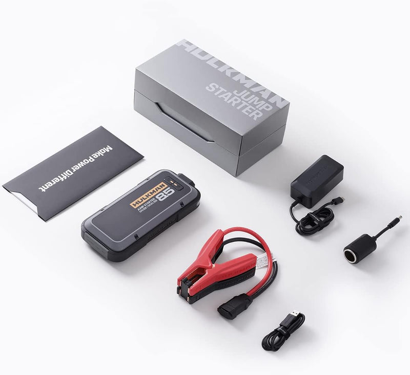 HULKMAN Alpha 85 Starthilfe Powerbank 2000A 20000mAh Auto Starter für bis zu 8,5L Benzin und 6L Dies