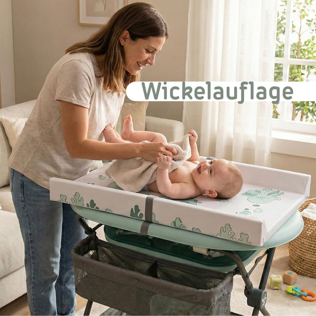 Twinly Bubbly – Faltbare 2-in-1-Baby-Badewanne – Ergonomisch verstellbare Höhe, abnehmbare Badewanne
